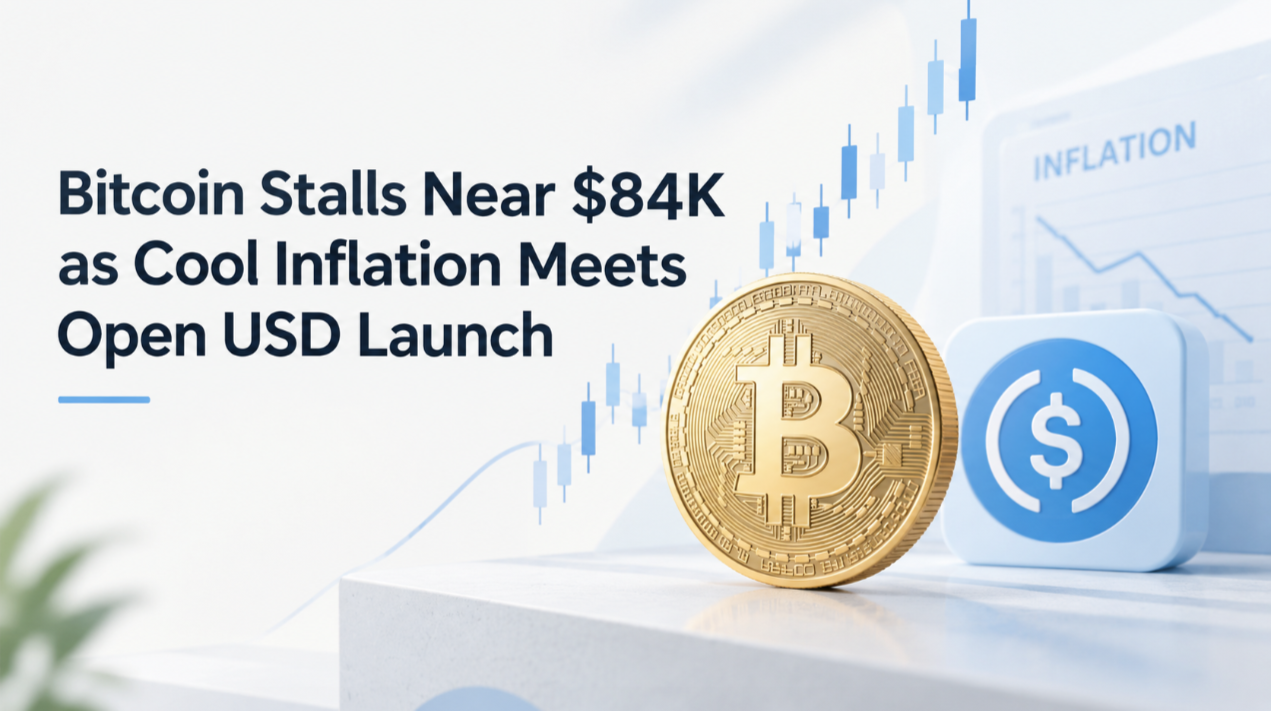 Bitcoin Stalls Near $84K as Cool Inflation Meets Open USD Launch