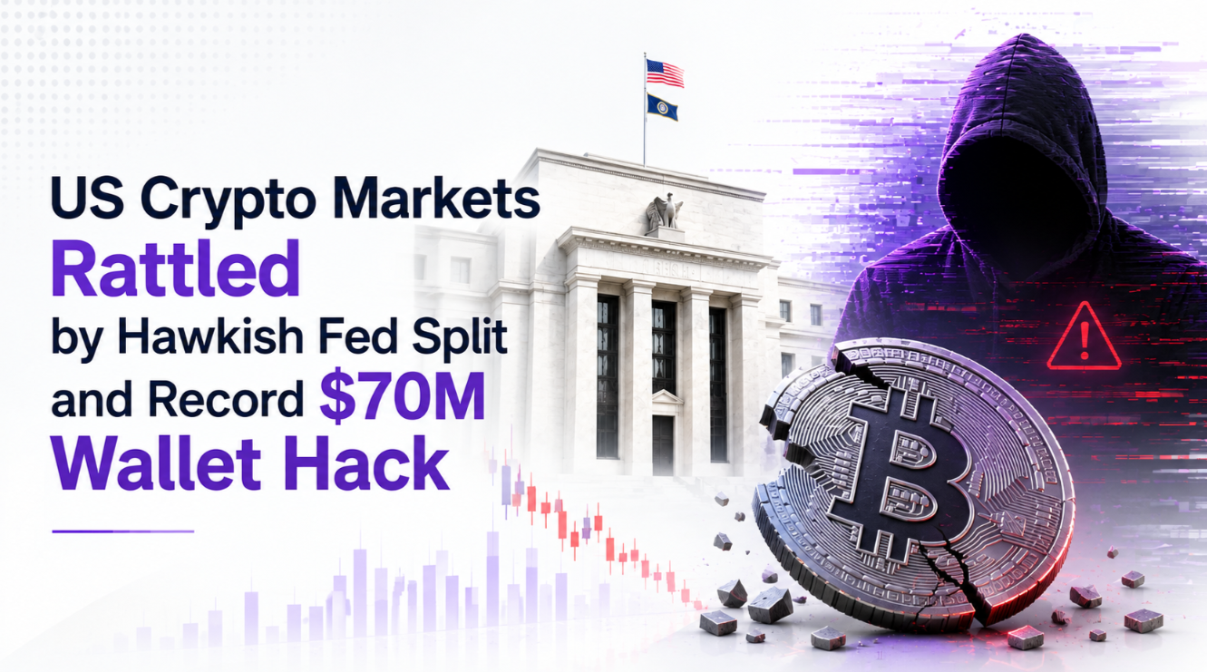 US Crypto Markets Rattled by Hawkish Fed Split and Record $70M Wallet Hack