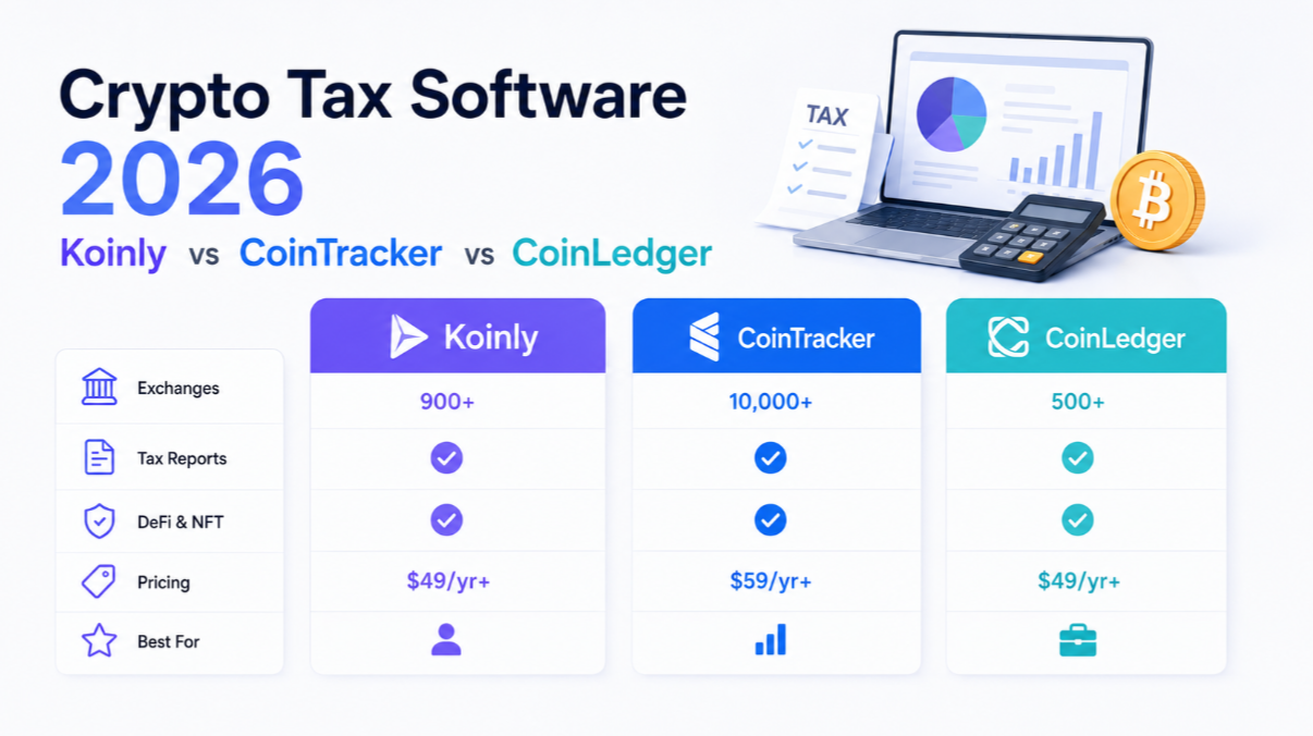 Crypto Tax Software 2026: Koinly vs CoinTracker vs CoinLedger