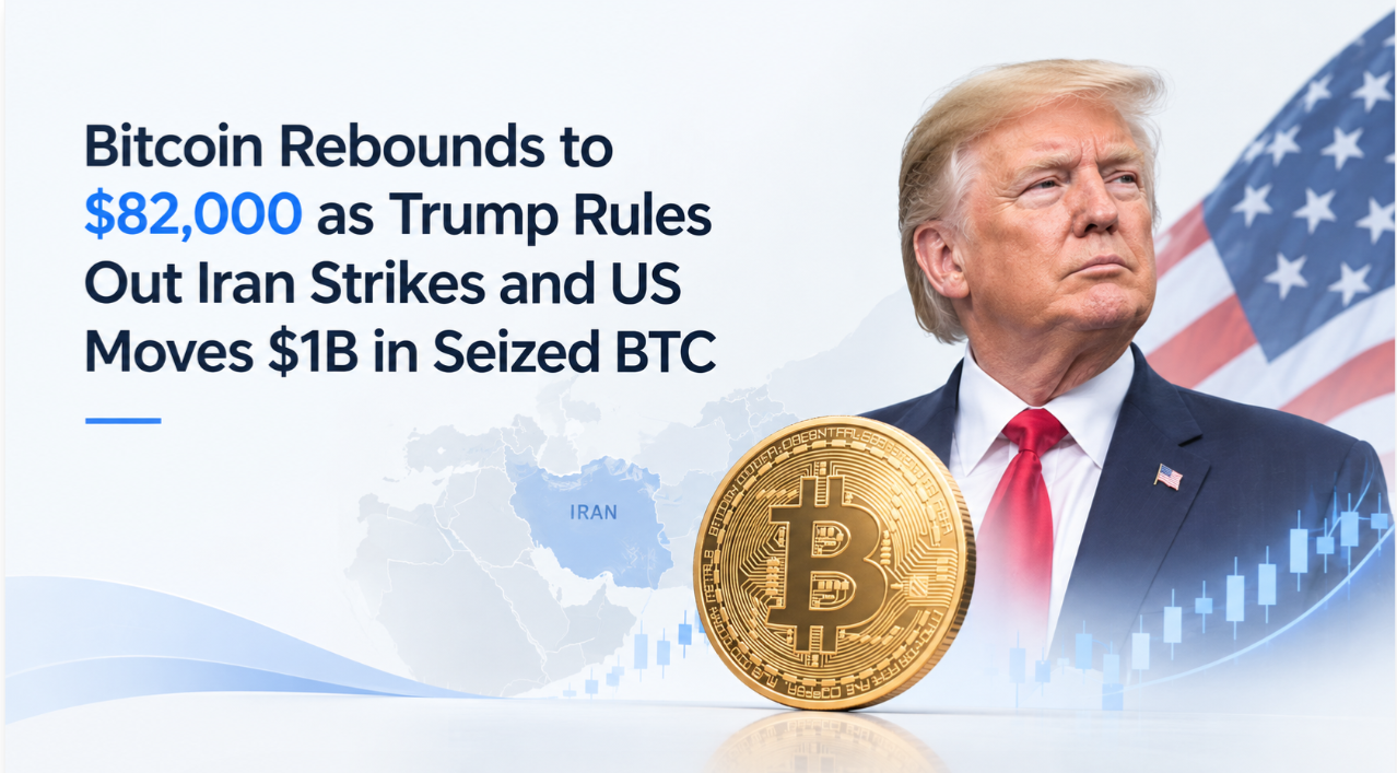 Bitcoin Rebounds to $82,000 as Trump Rules Out Iran Strikes and US Moves $1B in Seized BTC