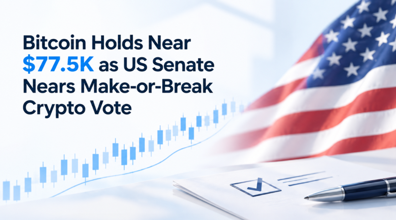 Bitcoin Holds Near $77.5K as US Senate Nears Make-or-Break Crypto Vote