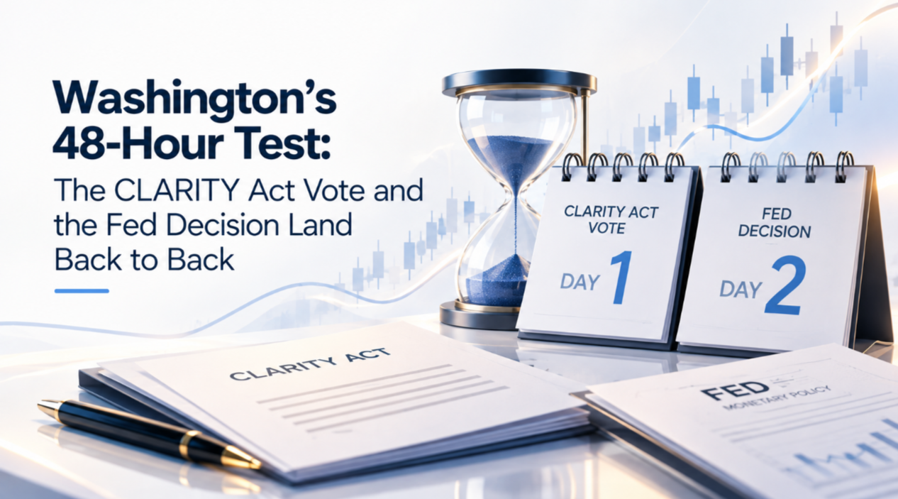 Washington's 48-Hour Test: The CLARITY Act Vote and the Fed Decision Land Back to Back