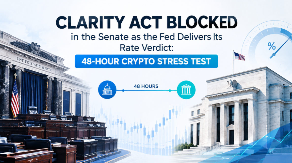 CLARITY Act Blocked in the Senate as the Fed Delivers Its Rate Verdict: Crypto's 48-Hour Stress Test