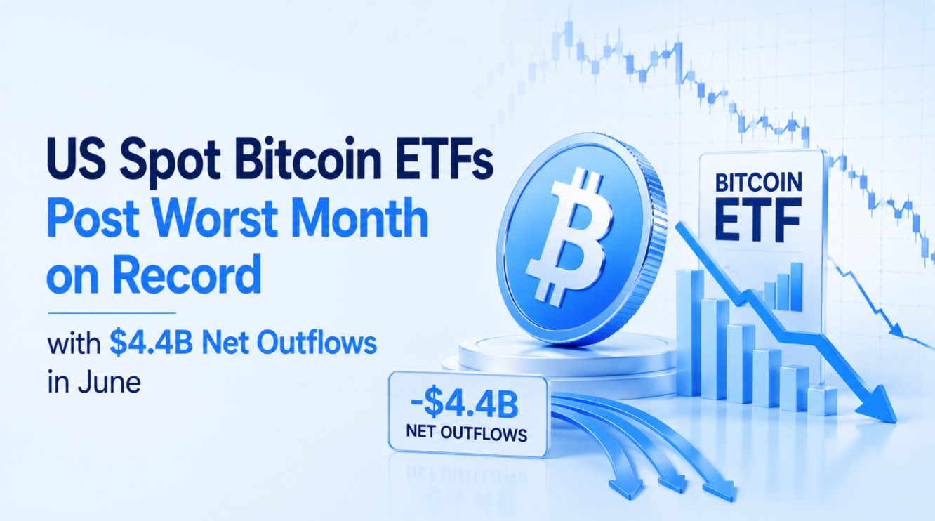 US Spot Bitcoin ETFs Post Worst Month on Record with $4.4B Net Outflows in June