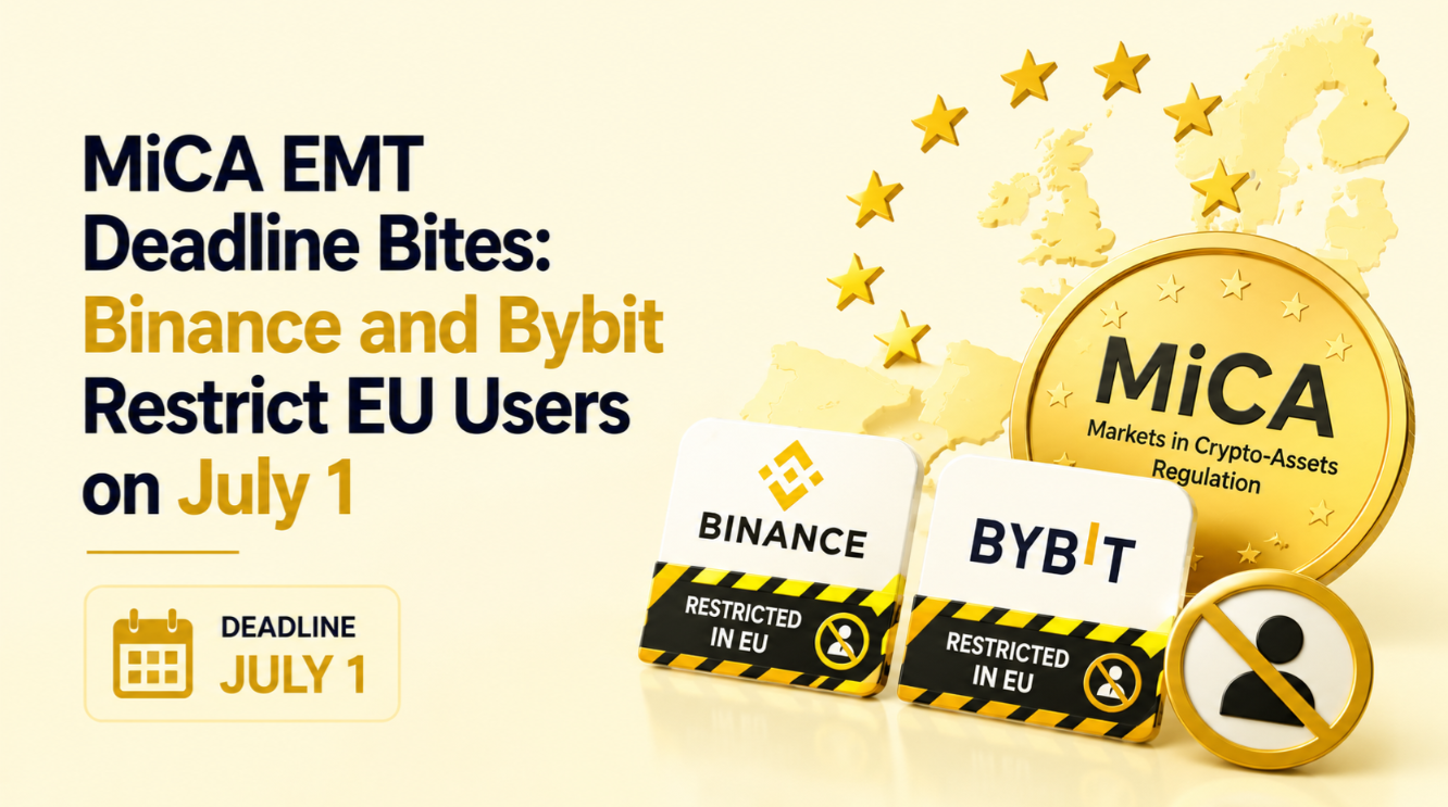 MiCA EMT Deadline Bites: Binance and Bybit Restrict EU Users on July 1