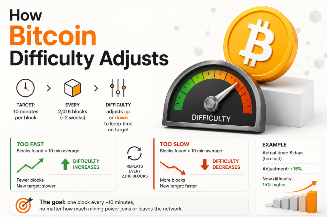 How Bitcoin Difficulty Adjusts