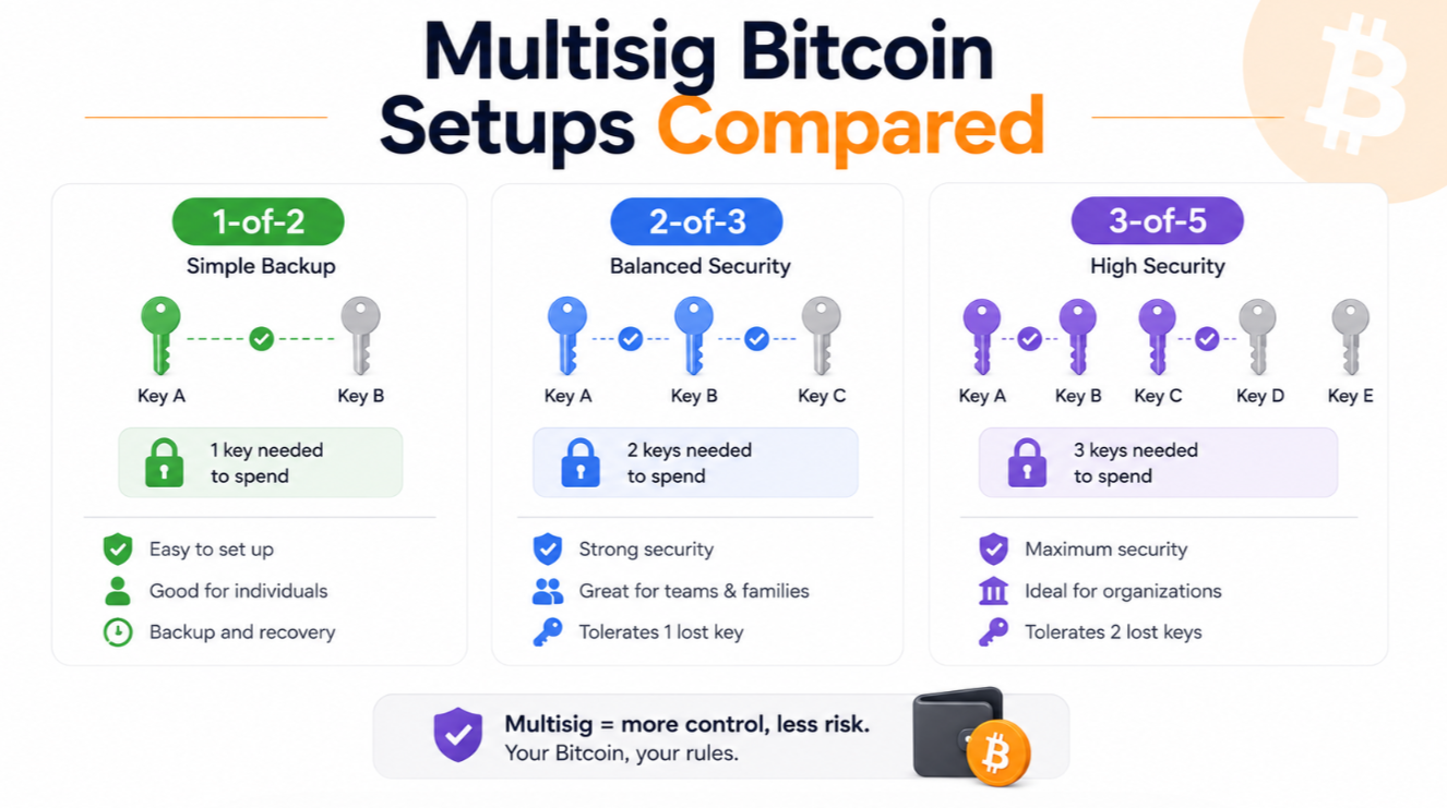 Multisig Bitcoin Setups Compared
