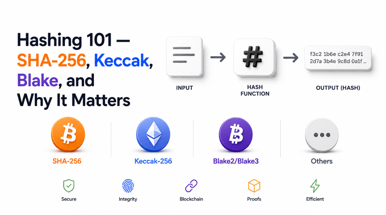 Hashing 101 — SHA-256, Keccak, Blake, and Why It Matters