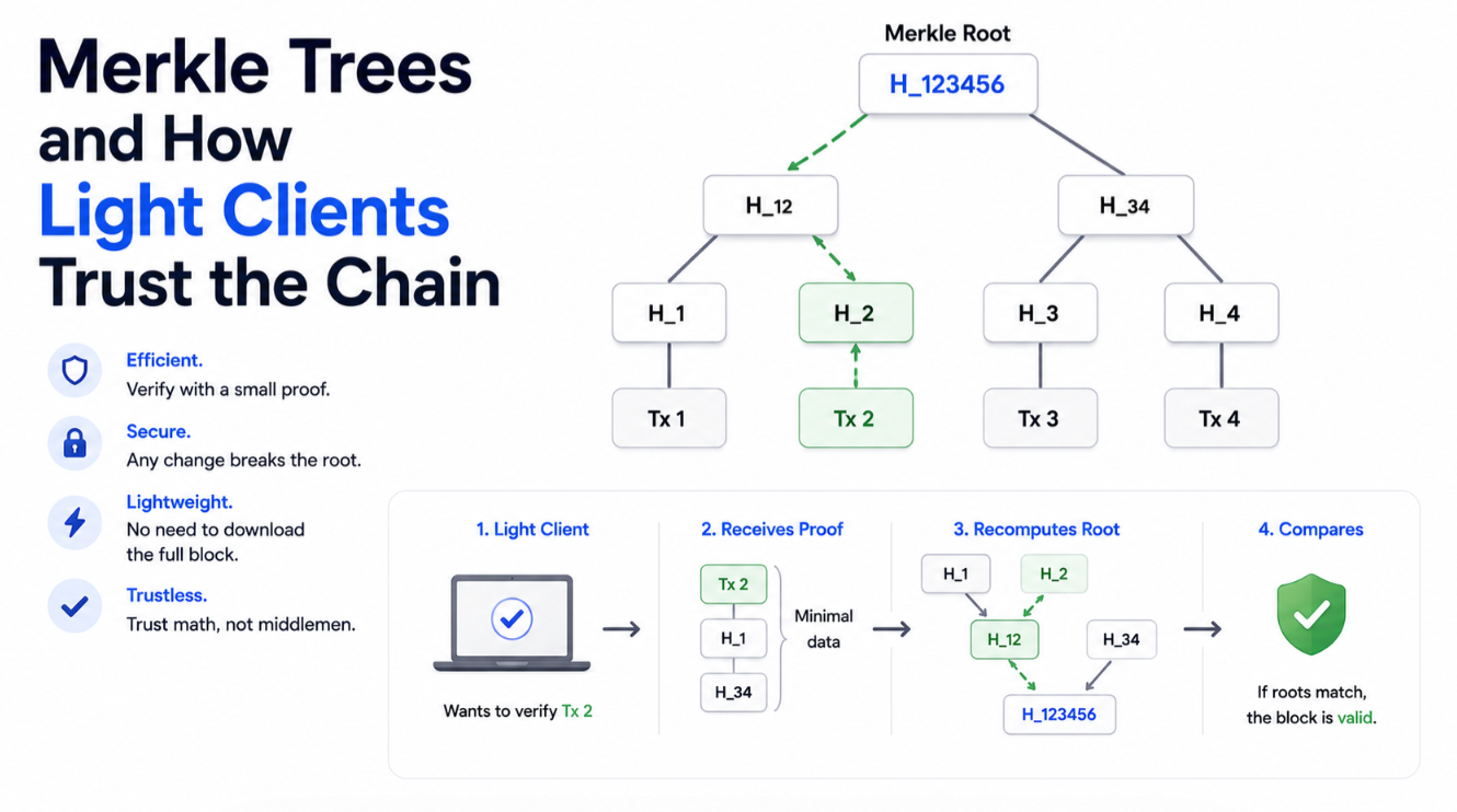Merkle Trees and How Light Clients Trust the Chain