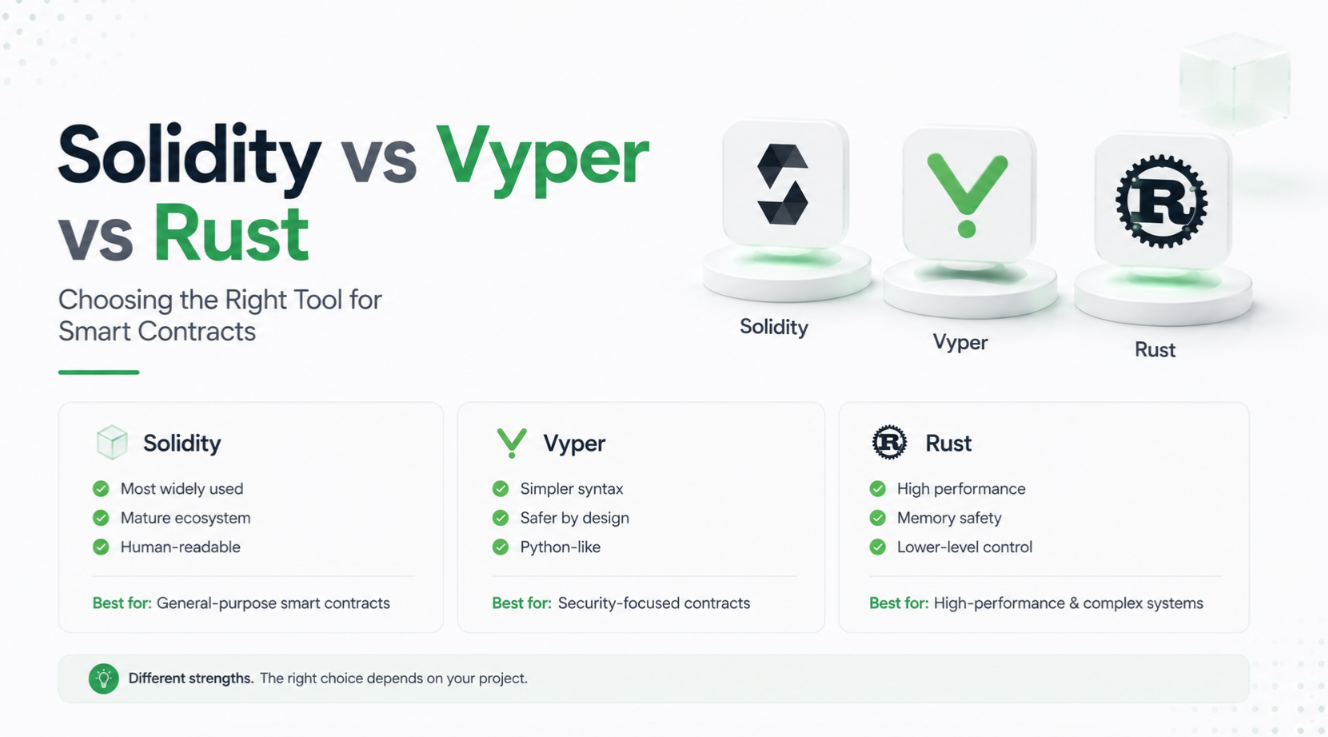 Solidity vs Vyper vs Rust for Smart Contracts