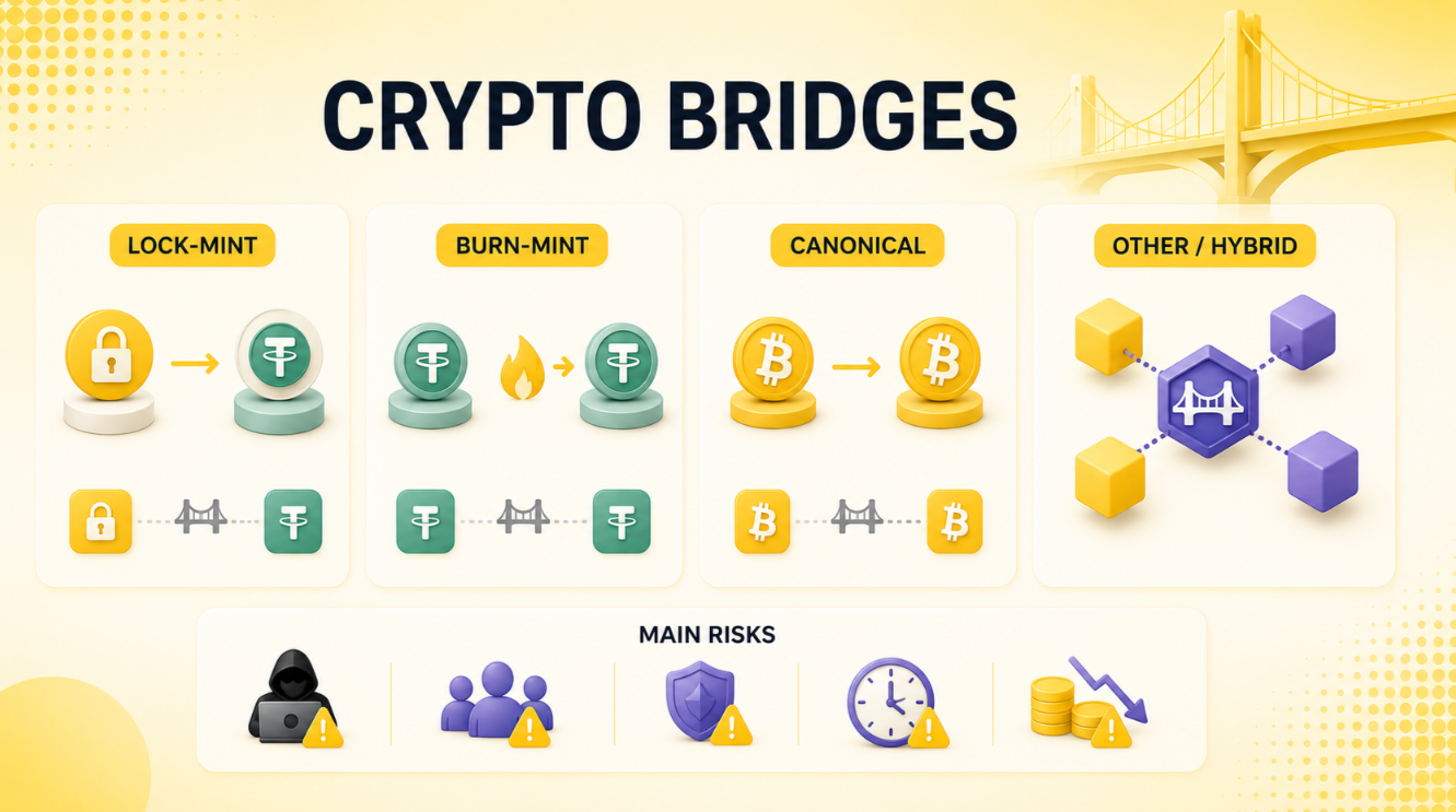 Crypto Bridges — Lock-Mint, Burn-Mint, Canonical, and Their Risks