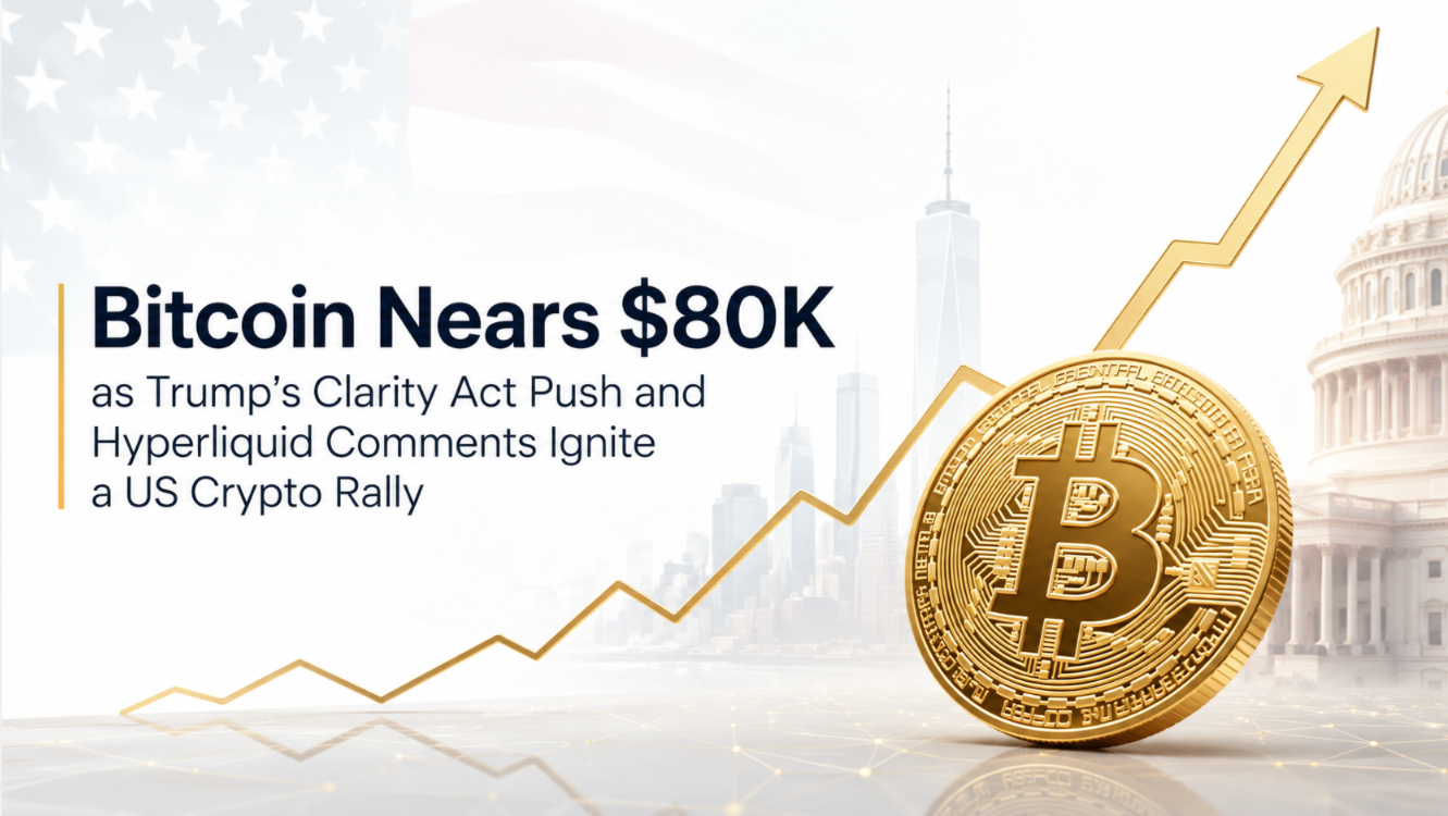 Bitcoin Nears $80K as Trump's Clarity Act Push and Hyperliquid Comments Ignite a US Crypto Rally