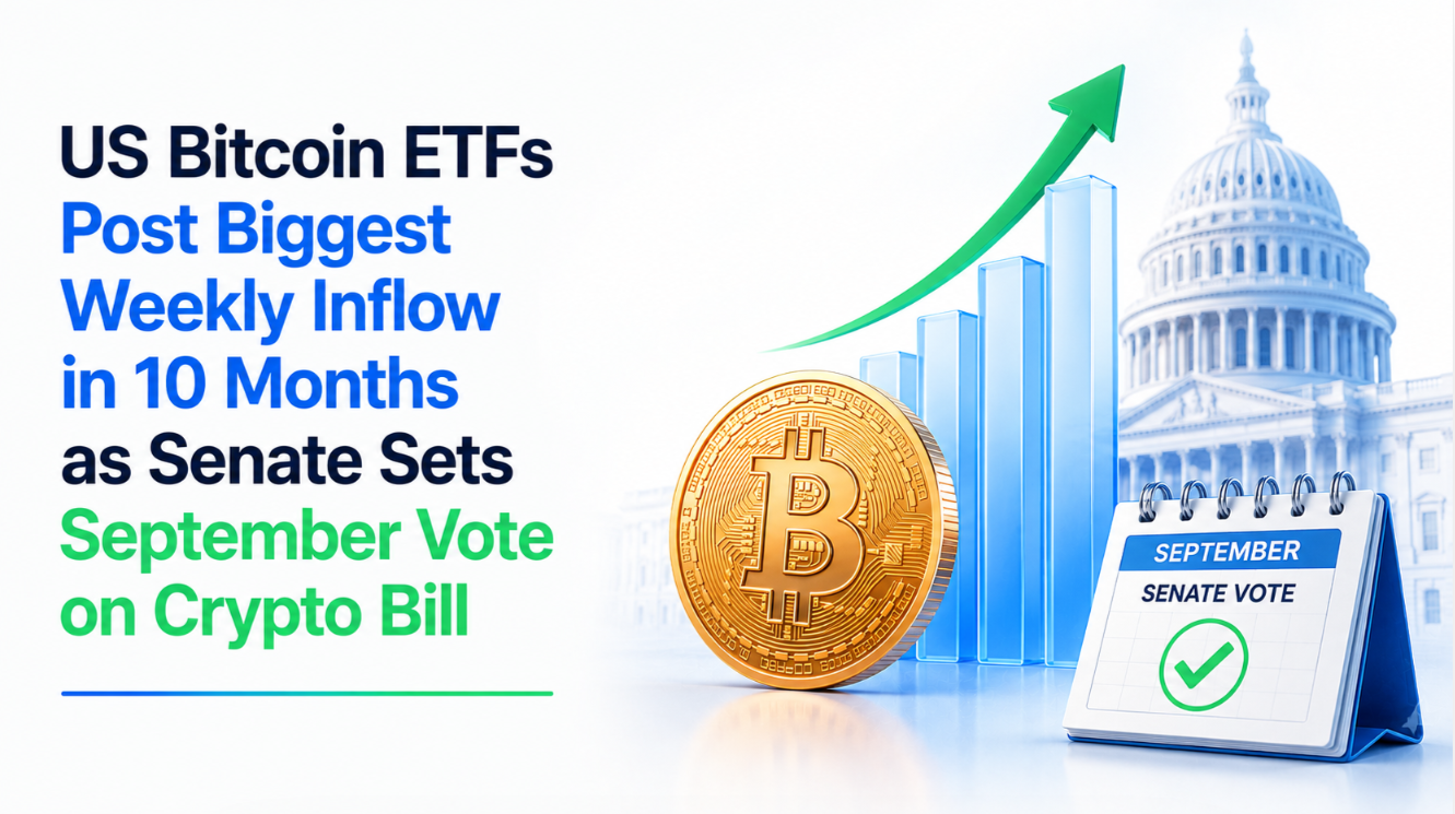 US Bitcoin ETFs Post Biggest Weekly Inflow in 10 Months as Senate Sets September Vote on Crypto Bill
