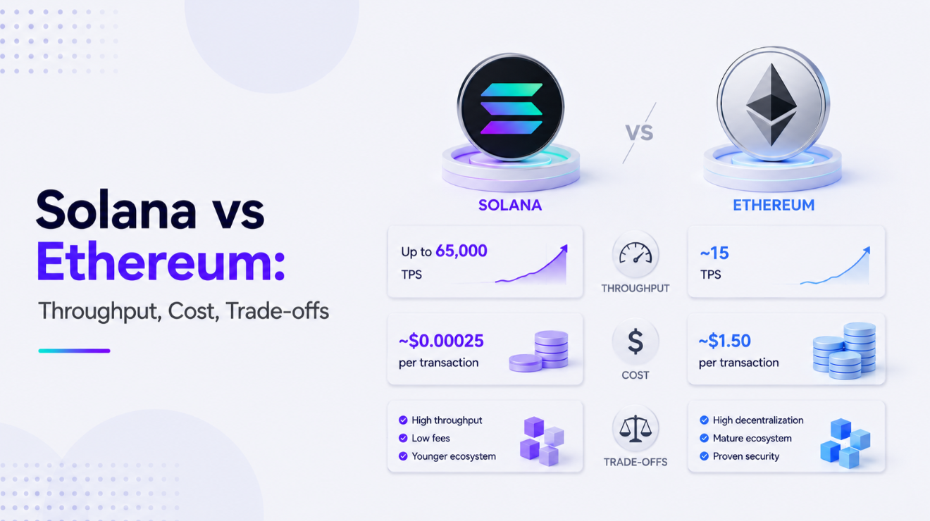 Solana vs Ethereum: Throughput, Cost, Trade-offs