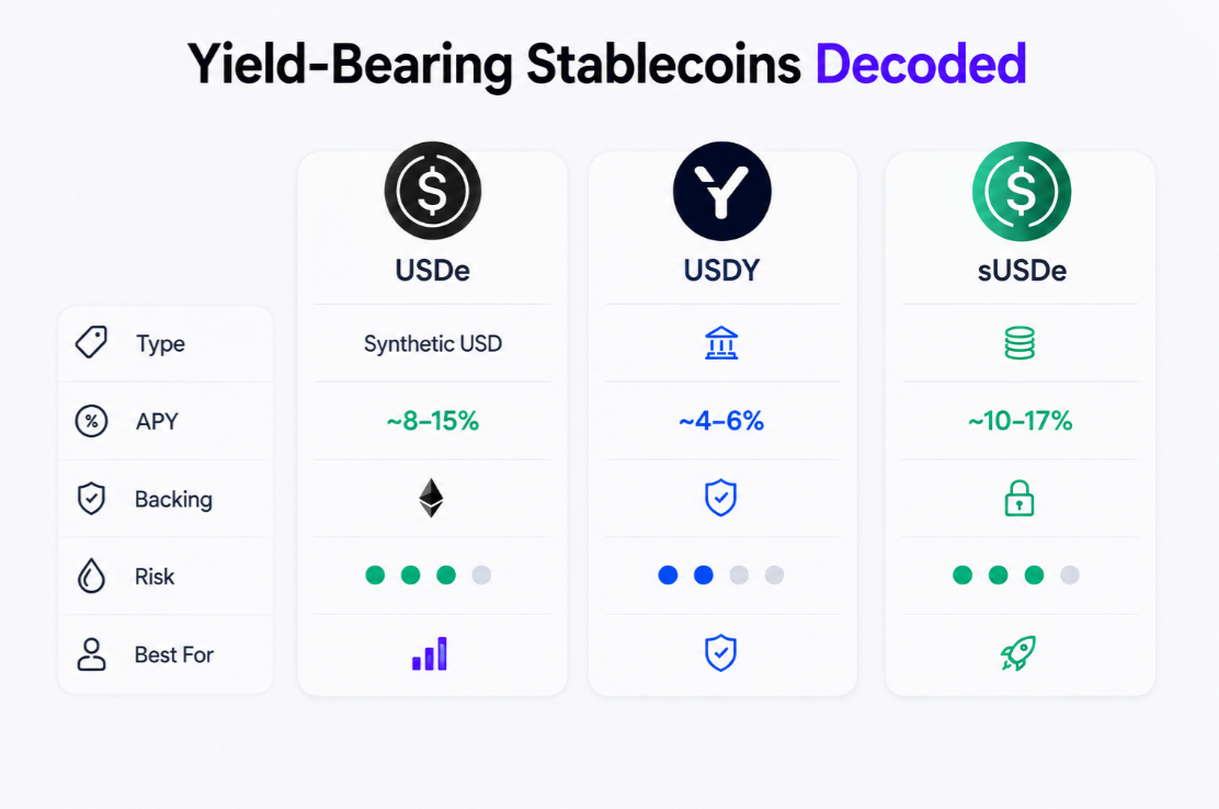 Yield-Bearing Stablecoins Decoded: USDe, USDY, sUSDe