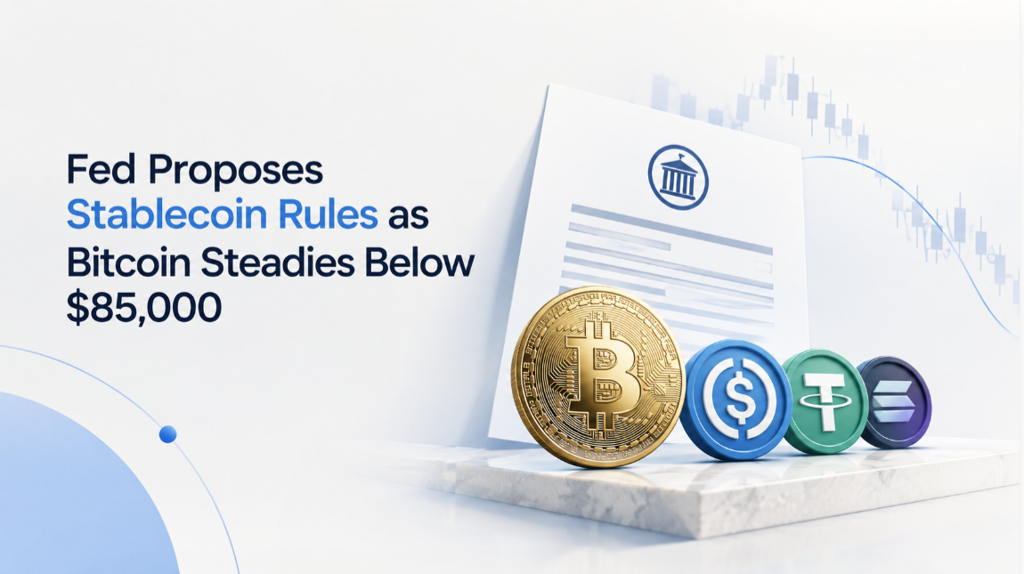 Fed Proposes Stablecoin Rules as Bitcoin Steadies Below $85,000