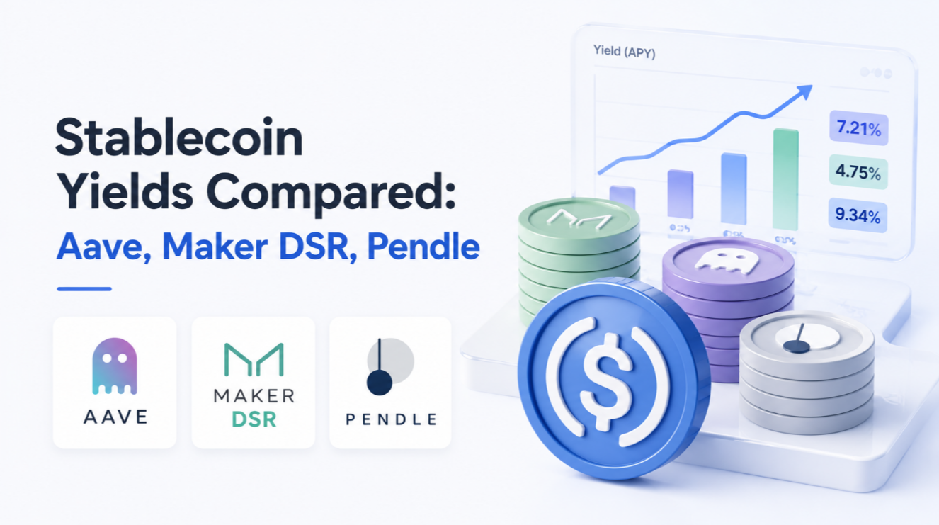 Stablecoin Yields Compared: Aave, Maker DSR, Pendle