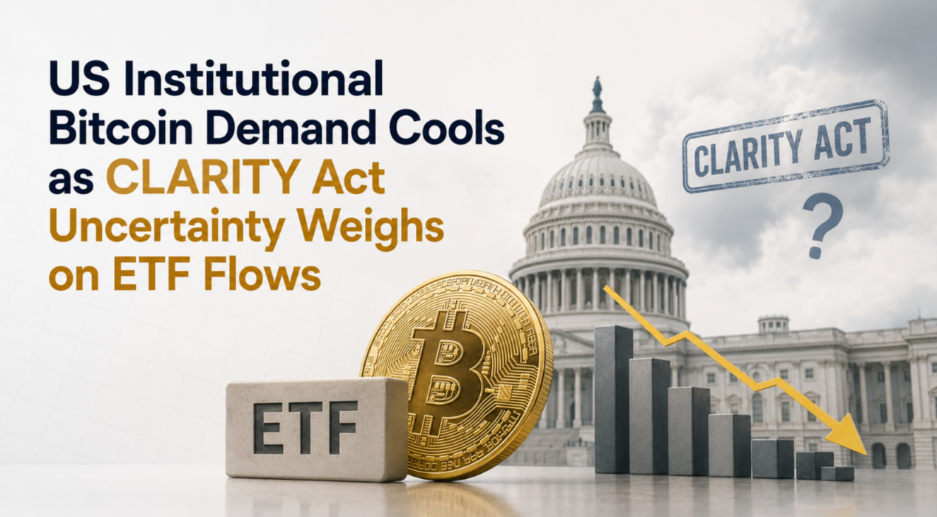 	US Institutional Bitcoin Demand Cools as CLARITY Act Uncertainty Weighs on ETF Flows