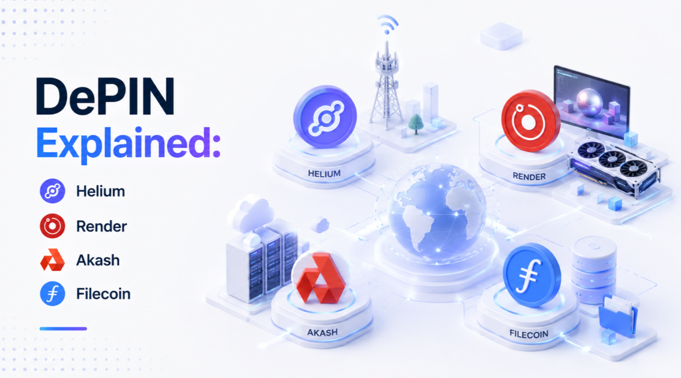 DePIN Explained: Helium, Render, Akash, Filecoin