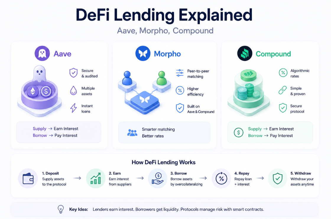 DeFi Lending Explained: Aave, Morpho, Compound