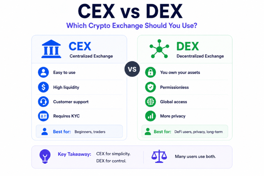 CEX vs DEX: Which Crypto Exchange Should You Use?