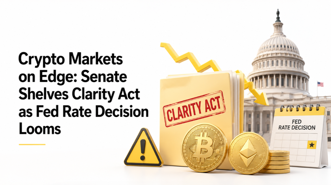 Crypto Markets on Edge: Senate Shelves Clarity Act as Fed Rate Decision Looms